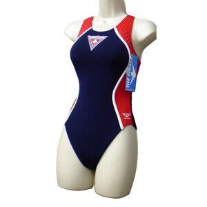 The Finals Guard Glide Super V-Back Endurotech Swimsuit, Navy/Red, Sz. 30 / XXS